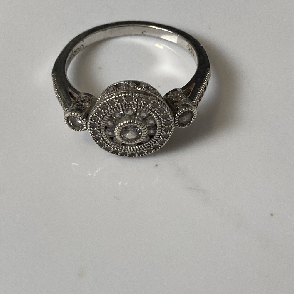 Silver and simulated diamond LaFonn ring size 8